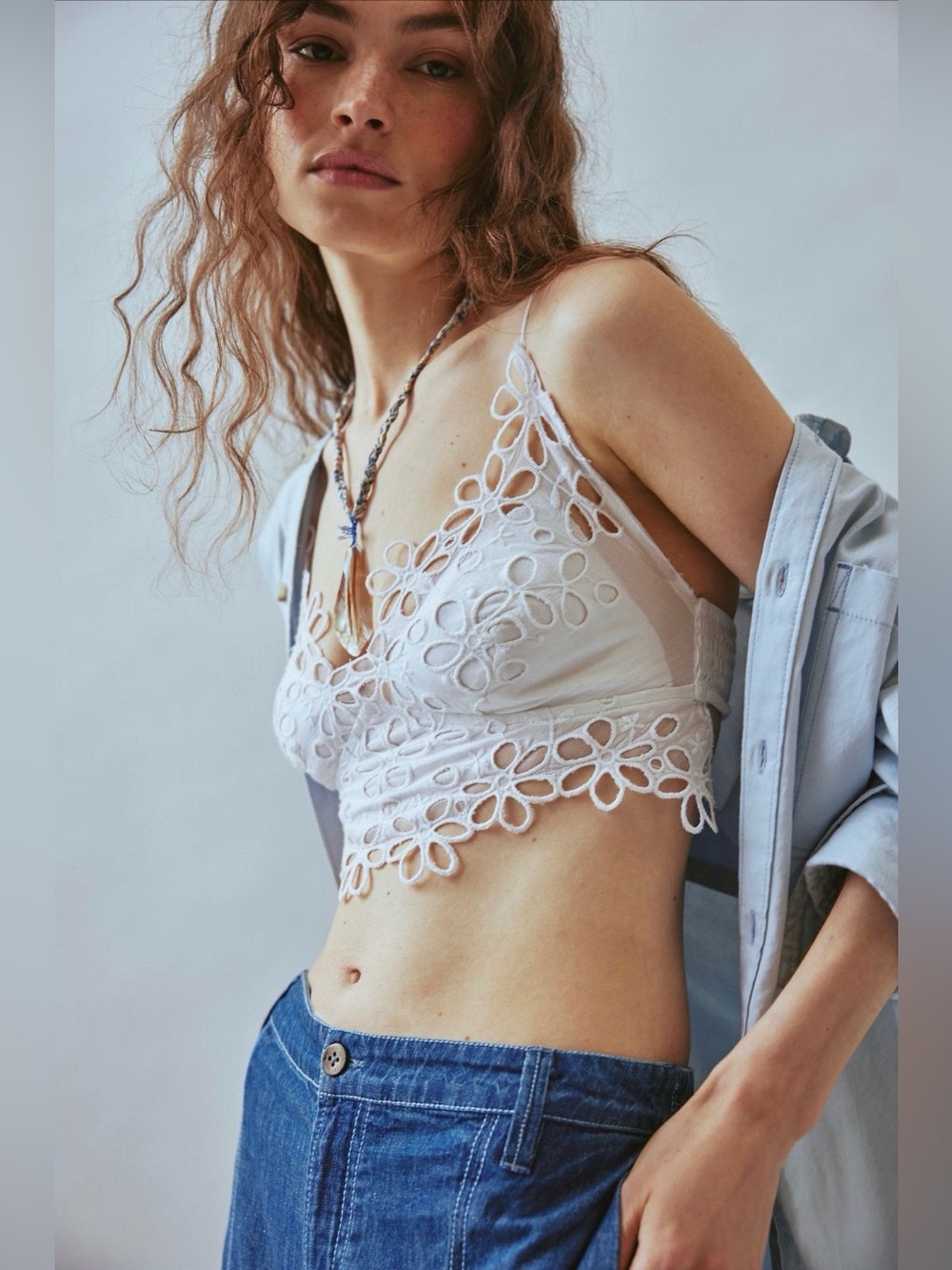 Free People Asteria Bralette in White (SMALL)